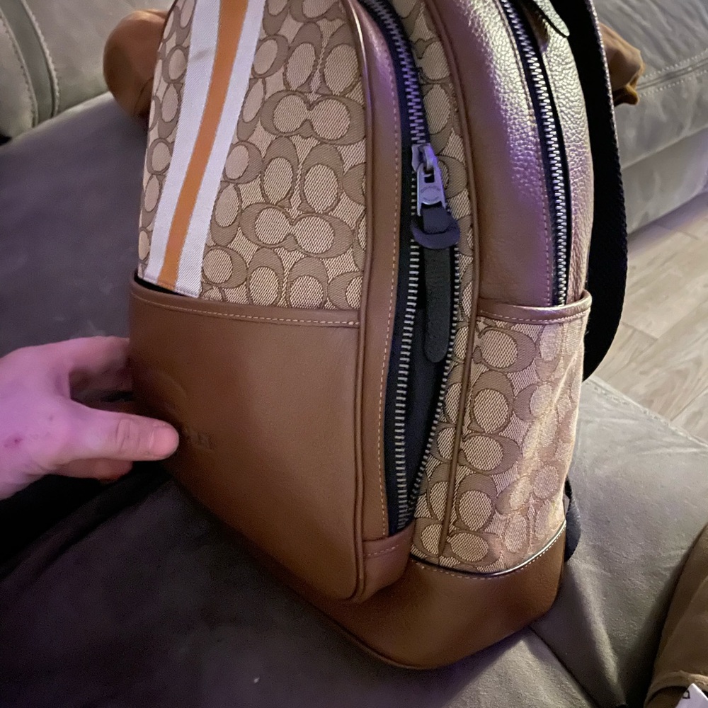 Coach Brown Leather Backpack